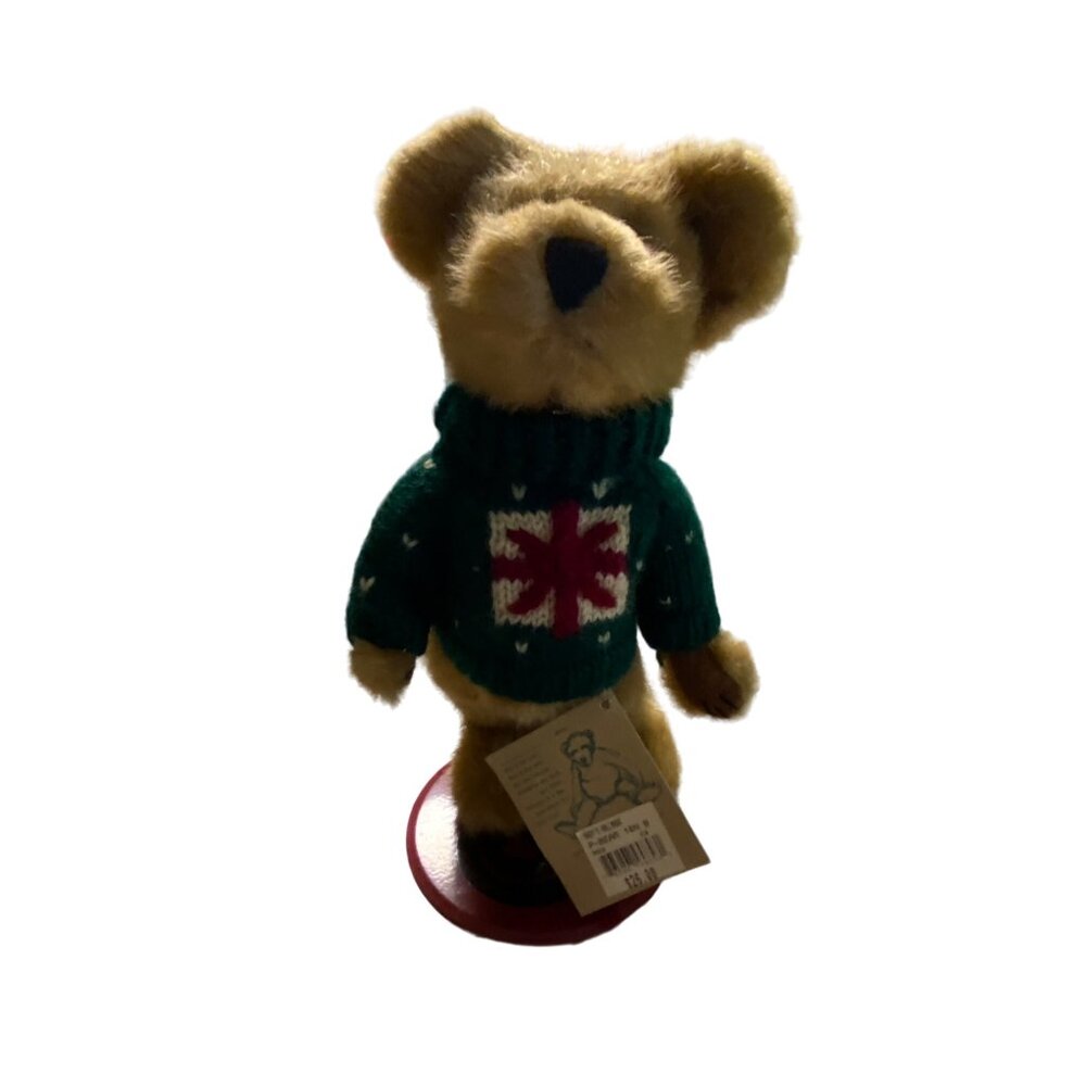 JB Bean PBear 10" Teddy Bear in Sweater Tag  Collectible Stand  #94858